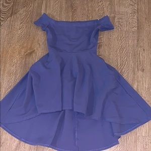 Baby blue strapless dress